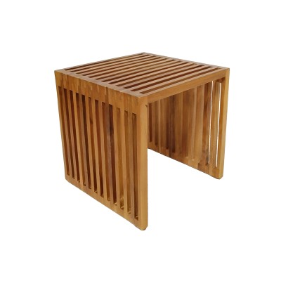 SAIMON ΒΟΗΘΗΤΙΚΟ ΤΡΑΠΕΖΙ 40X40X40ΕΚ TEAK ΞΥΛΟ ΣΕ ΦΥΣΙΚΗ ΑΠΟΧΡΩΣΗ 