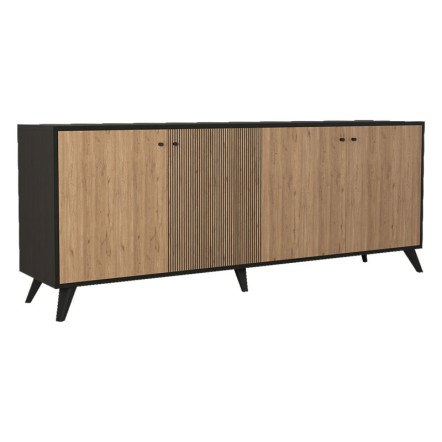 FLIPTER ΜΠΟΥΦΕΣ ΜΕΛΑΜΙΝΗΣ OAK-ΜΑΥΡΟ 180X40X78,6ΕΚ