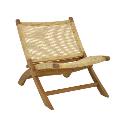 JERENZE ΚΑΡΕΚΛΑ 65X78X68ΕΚ ΦΥΣΙΚΟ TEAK ΞΥΛΟ-RATTAN 