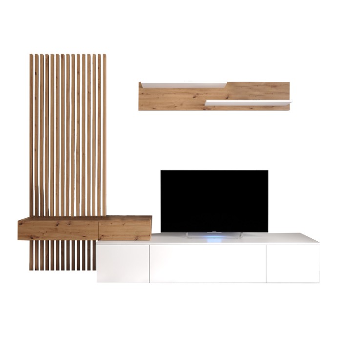 ΣΥΝΘΕΤΟ ΣΑΛΟΝΙΟΥ LITENDE SONOMA-ΛΕΥΚΟ ΜΕΛΑΜΙΝΗΣ 210X42X199.5ΕΚ