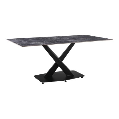 TAFEL ΤΡΑΠΕΖΙ 180X90X76ΕΚ SINTERED STONE ΜΑΥΡΟ ΜΕ ΜΕΤΑΛΛΙΚΑ ΠΟΔΙΑ ΣΕ ΜΑΥΡΗ ΑΠΟΧΡΩΣΗ 