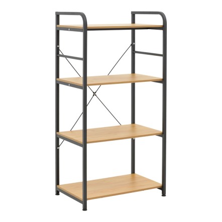 DEPO ΡΑΦΙΕΡΑ ΕΠΙΔΑΠΕΔΙΑ 60X40X120ΕΚ ΜΕΤΑΛΛΟ ΜΑΥΡΟ-MDF OAK 