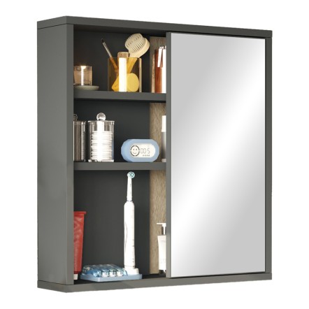 BAGNO ΝΤΟΥΛΑΠΙ ΜΠΑΝΙΟΥ ΜΕ ΚΑΘΡΕΠΤΗ 60X14.5X63.6ΕΚ ΑΝΘΡΑΚΙ 