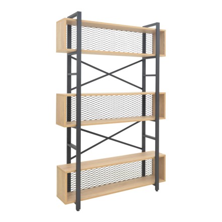 FIFER ΒΙΒΛΙΟΘΗΚΗ 120X28X185ΕΚ OAK-ΜΑΥΡΟ