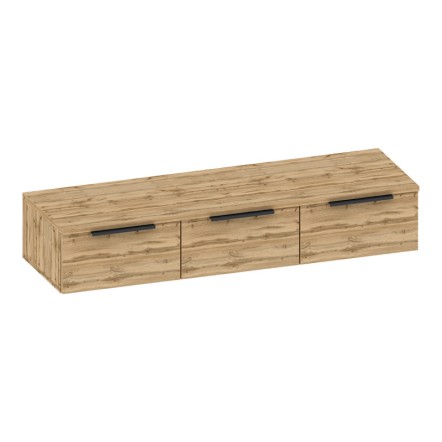 DOHA ΚΟΝΣΟΛΑ ΜΕ 3 ΣΥΡΤΑΡΙΑ 120X39X22CM ΣΕ ΜΑΥΡΗ ΜΕ OAK ΑΠΟΧΡΩΣΗ 