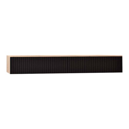 DOHA ΚΟΝΣΟΛΑ ΜΕ 2 ΣΥΡΤΑΡΙΑ 120X41X20CM MDF ΣΕ ΜΑΥΡΗ ΜΕ OAK ΑΠΟΧΡΩΣΗ 