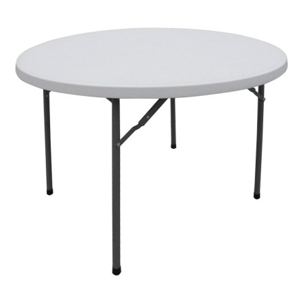 ΤΡΑΠΕΖΙ CATERING COMFORT Φ120X74ΕΚ ΠΤΥΣΣΟΜΕΝΟ ΣΤΡΟΓΓΥΛΟ ΣΕ ΛΕΥΚΗ ΑΠΟΧΡΩΣΗ 
