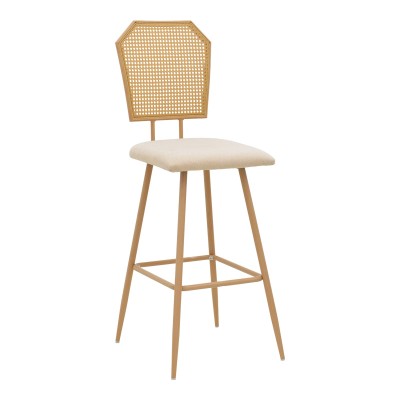 ΣΚΑΜΠΟ ΜΠΑΡ CAMILLA I 47.5X58X117ΕΚ ΦΥΣΙΚΟ PE RATTAN ΜΠΕΖ-ΜΕΤΑΛΛΟ ΦΥΣΙΚΟ