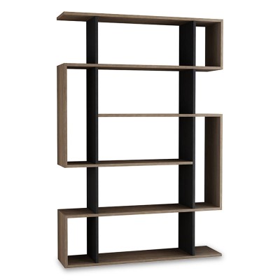 MITO ΒΙΒΛΙΟΘΗΚΗ ΣΕ ΧΡΩΜΑ ΦΥΣΙΚΟ-ΑΝΘΡΑΚΙ 108,5x25,5x161cm