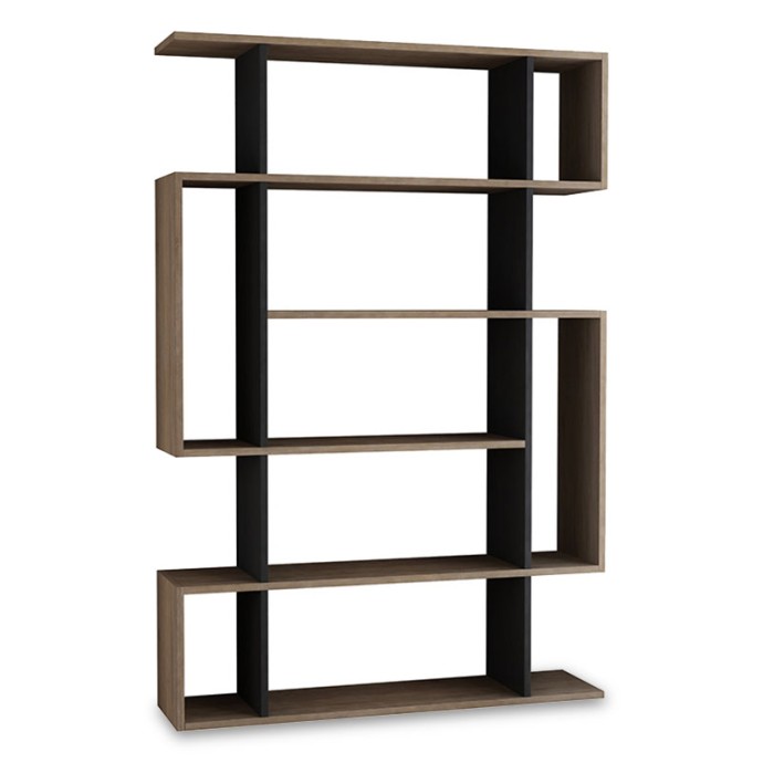 MITO ΒΙΒΛΙΟΘΗΚΗ ΣΕ ΧΡΩΜΑ ΦΥΣΙΚΟ-ΑΝΘΡΑΚΙ 108,5x25,5x161cm
