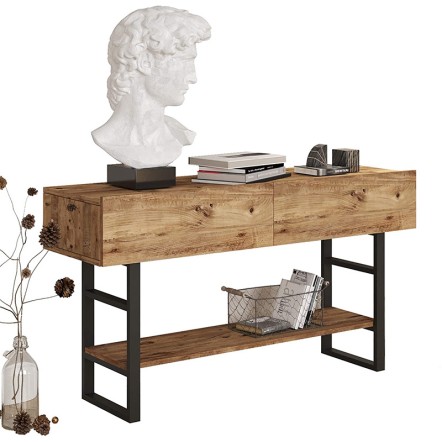VIEN ΚΟΝΣΟΛΑ OAK-ΜΑΥΡΟ 139x43x75,5cm