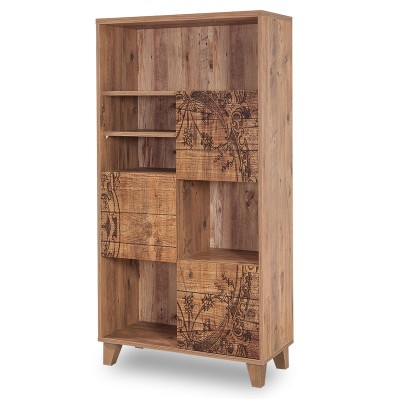 ΒΙΒΛΙΟΘΗΚΗ PWF-0181-7 ΣΕ ΧΡΩΜΑ ΠΕΥΚΟΥ 80x36x155cm
