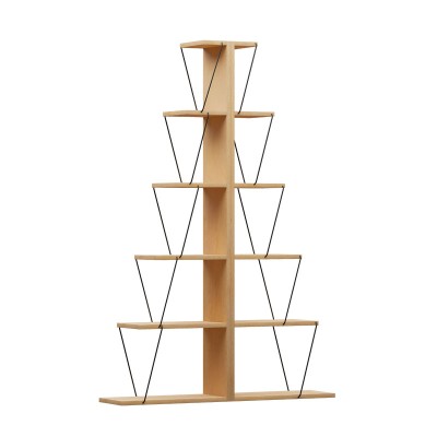 MINI TARS ΒΙΒΛΙΟΘΗΚΗ SONOMA-ΜΑΥΡΟ 130x22x146cm