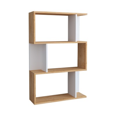 KADU ΒΙΒΛΙΟΘΗΚΗ ΣΕ OAK-ΛΕΥΚΗ ΑΠΟΧΡΩΣΗ 72x22x108cm