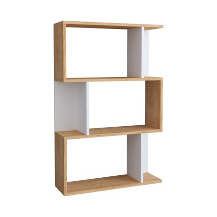 KADU ΒΙΒΛΙΟΘΗΚΗ ΣΕ OAK-ΛΕΥΚΗ ΑΠΟΧΡΩΣΗ 72x22x108cm
