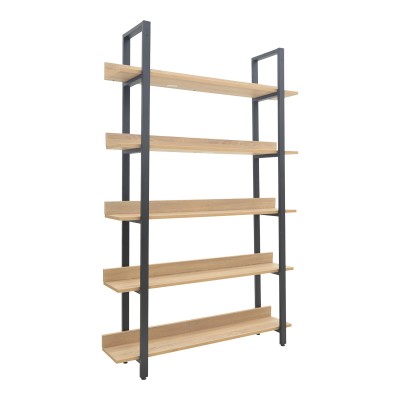 ALMOND ΒΙΒΛΙΟΘΗΚΗ ΣΕ OAK-ΜΑΥΡΗ ΑΠΟΧΡΩΣΗ 120x29x185cm