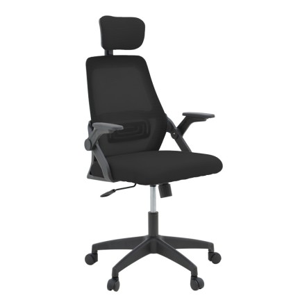 PEJA ΚΑΡΕΚΛΑ ΓΡΑΦΕΙΟΥ MESH ΥΦΑΣΜΑ ΜΑΥΡΟ 58x60x107-117cm