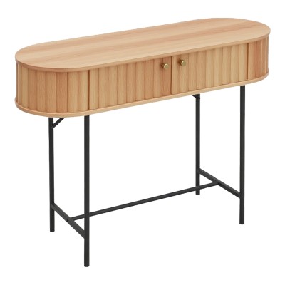 ZAKRO ΚΟΝΣΟΛΑ MDF-ΜΕΤΑΛΛΟ ΣΕ OAK ΑΠΟΧΡΩΣΗ 100x35x75cm