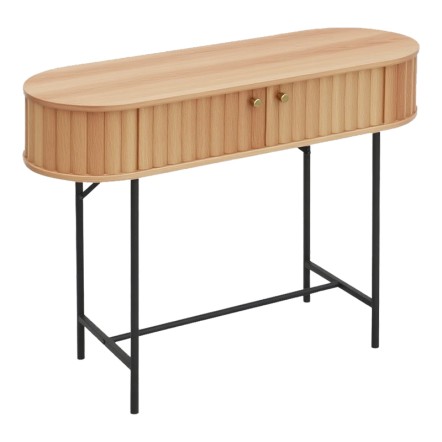 ZAKRO ΚΟΝΣΟΛΑ MDF-ΜΕΤΑΛΛΟ ΣΕ OAK ΑΠΟΧΡΩΣΗ 100x35x75cm