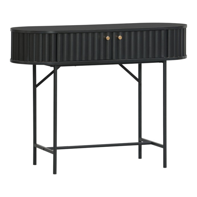 ZAKRO ΚΟΝΣΟΛΑ MDF-ΜΕΤΑΛΛΟ ΣΕ ΜΑΥΡΗ ΑΠΟΧΡΩΣΗ 100x35x75cm
