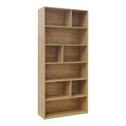 EVERGIN ΒΙΒΛΙΟΘΗΚΗ MDF ΣΕ OAK ΑΠΟΧΡΩΣΗ 80x30x180cm