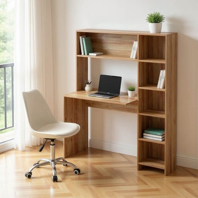 JANSON ΓΡΑΦΕΙΟ ΜΕ ΒΙΒΛΙΟΘΗΚΗ ΣΕ OAK ΑΠΟΧΡΩΣΗ 113.2x40x141.8cm