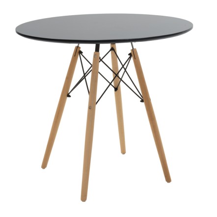 ΤΡΑΠΕΖΙ JULITA Φ80X73ΕΚ MDF ΜΑΥΡΟ-ΠΟΔΙΑ ΣΕ ΦΥΣΙΚΗ ΑΠΟΧΡΩΣΗ 