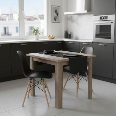 MANKA I-JULITA ΤΡΑΠΕΖΑΡΙΑ ΣΕΤ 3ΤΕΜ ΣΕ SONOMA TRUFFLE-ΜΑΥΡΗ ΑΠΟΧΡΩΣΗ 80x80x77cm