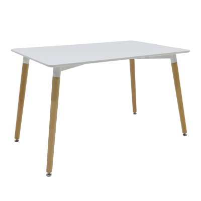 NATALI ΤΡΑΠΕΖΙ MDF ΛΕΥΚΟ-ΠΟΔΙΑ ΦΥΣΙΚΟ 120x80x76cm