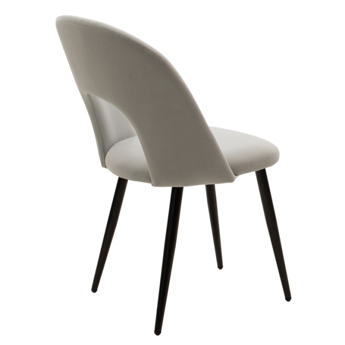 JONAH ΚΑΡΕΚΛΑ 55x57xY85cm ΥΦΑΣΜΑ ΒΕΛΟΥΔΟ ΓΚΡΙ& ΒΑΣΗ ΜΕΤΑΛΛΟ ΜΑΥΡΟ