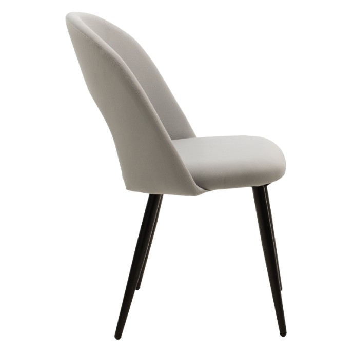 JONAH ΚΑΡΕΚΛΑ 55x57xY85cm ΥΦΑΣΜΑ ΒΕΛΟΥΔΟ ΓΚΡΙ& ΒΑΣΗ ΜΕΤΑΛΛΟ ΜΑΥΡΟ
