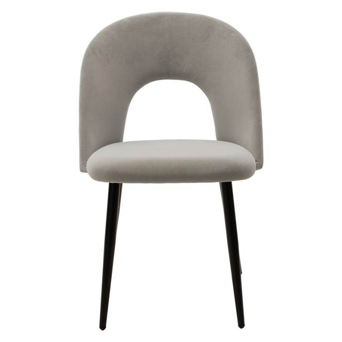 JONAH ΚΑΡΕΚΛΑ 55x57xY85cm ΥΦΑΣΜΑ ΒΕΛΟΥΔΟ ΓΚΡΙ& ΒΑΣΗ ΜΕΤΑΛΛΟ ΜΑΥΡΟ