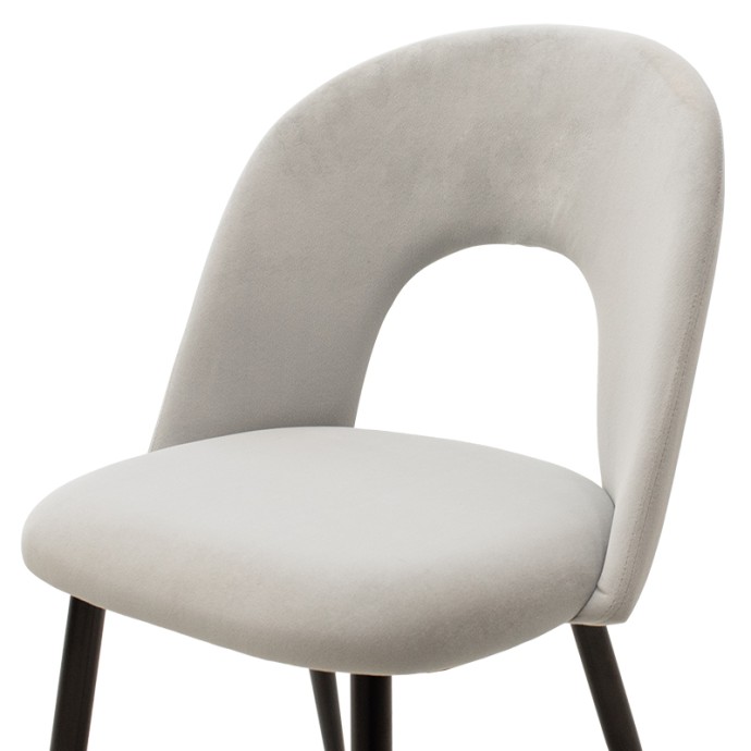 JONAH ΚΑΡΕΚΛΑ 55x57xY85cm ΥΦΑΣΜΑ ΒΕΛΟΥΔΟ ΓΚΡΙ& ΒΑΣΗ ΜΕΤΑΛΛΟ ΜΑΥΡΟ