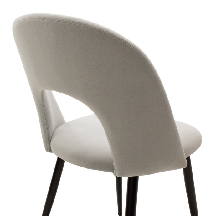JONAH ΚΑΡΕΚΛΑ 55x57xY85cm ΥΦΑΣΜΑ ΒΕΛΟΥΔΟ ΓΚΡΙ& ΒΑΣΗ ΜΕΤΑΛΛΟ ΜΑΥΡΟ