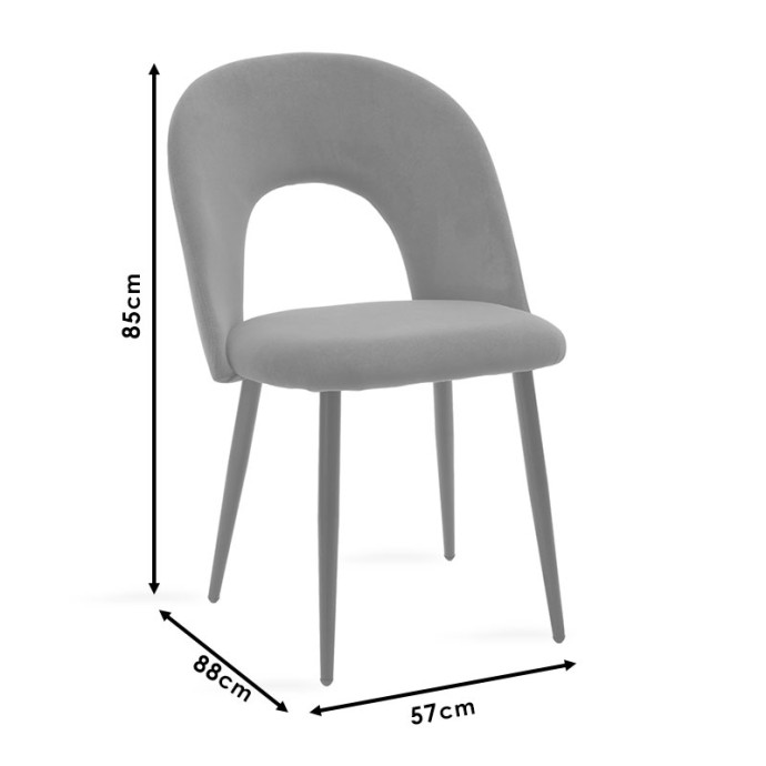 JONAH ΚΑΡΕΚΛΑ 55x57xY85cm ΥΦΑΣΜΑ ΒΕΛΟΥΔΟ ΓΚΡΙ& ΒΑΣΗ ΜΕΤΑΛΛΟ ΜΑΥΡΟ