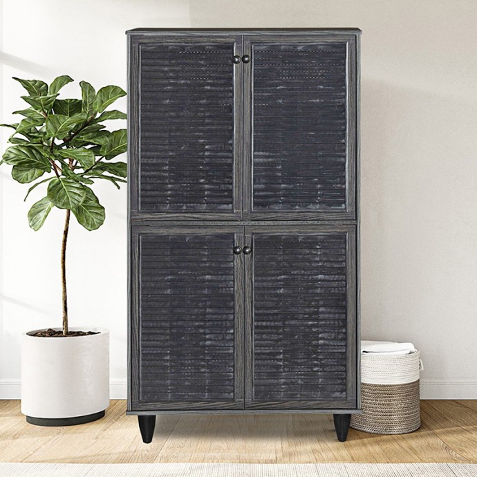RONAN ΠΑΠΟΥΤΣΟΘΗΚΗ-ΝΤΟΥΛΑΠΙ 70.5x35x122cm ΧΡΩΜΑ WENGE 