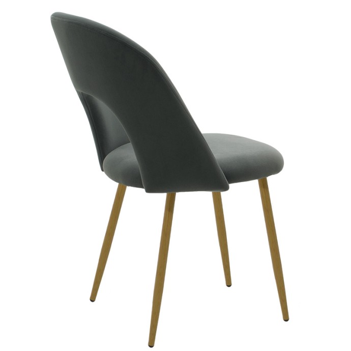 JONAH ΚΑΡΕΚΛΑ 55x57xY85cm ΎΦΑΣΜΑ ΒΕΛΟΥΔΟ ΑΝΘΡΑΚΙ& ΒΑΣΗ ΜΕΤΑΛΛΟ ΦΥΣΙΚΟ