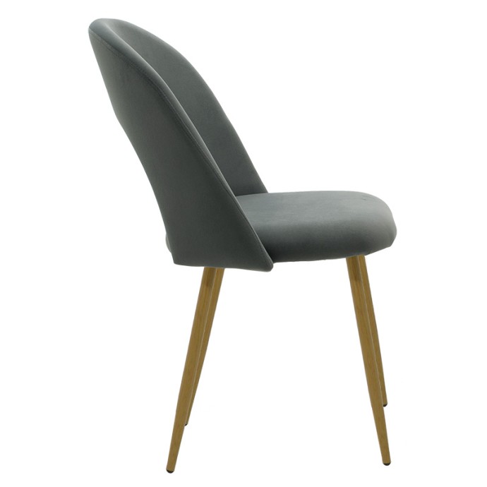 JONAH ΚΑΡΕΚΛΑ 55x57xY85cm ΎΦΑΣΜΑ ΒΕΛΟΥΔΟ ΑΝΘΡΑΚΙ& ΒΑΣΗ ΜΕΤΑΛΛΟ ΦΥΣΙΚΟ