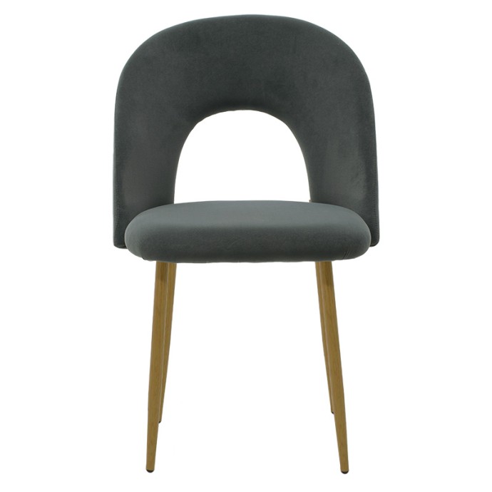 JONAH ΚΑΡΕΚΛΑ 55x57xY85cm ΎΦΑΣΜΑ ΒΕΛΟΥΔΟ ΑΝΘΡΑΚΙ& ΒΑΣΗ ΜΕΤΑΛΛΟ ΦΥΣΙΚΟ