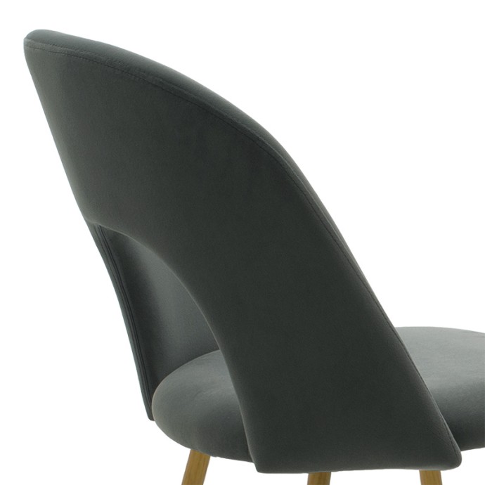 JONAH ΚΑΡΕΚΛΑ 55x57xY85cm ΎΦΑΣΜΑ ΒΕΛΟΥΔΟ ΑΝΘΡΑΚΙ& ΒΑΣΗ ΜΕΤΑΛΛΟ ΦΥΣΙΚΟ
