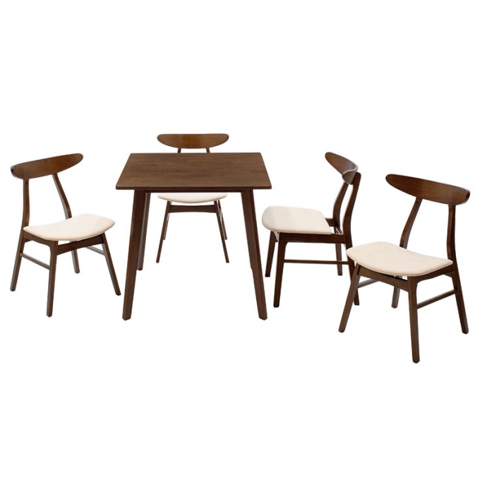 BENSON / ORLEAN TΡΑΠΕΖΑΡΙΑ ΣΕΤ 5ΤΜΧ 80X80X75ΕΚ ΚΑΡΥΔΙ ΥΦΑΣΜΑ ΜΠΕΖ