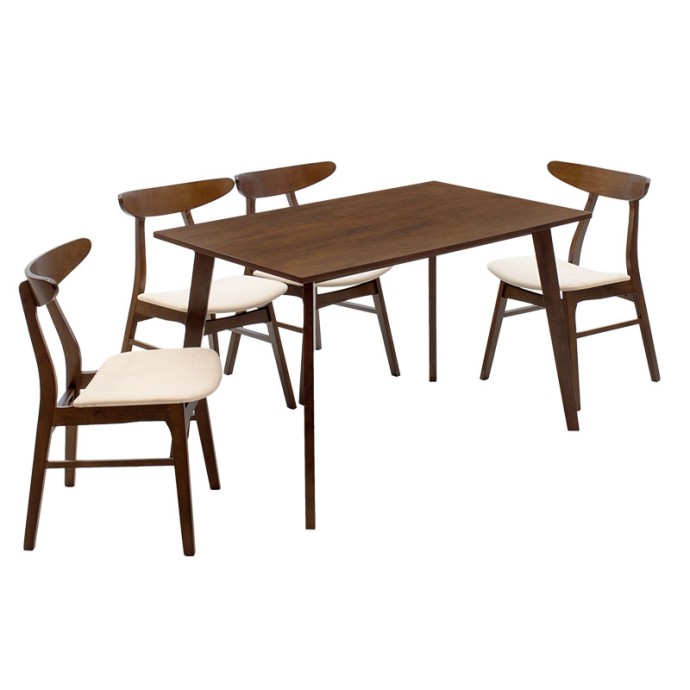 BENSON / ORLEAN TΡΑΠΕΖΑΡΙΑ ΣΕΤ 5ΤΜΧ 120x80x75cm ΚΑΡΥΔΙ - ΥΦΑΣΜΑ ΜΠΕΖ