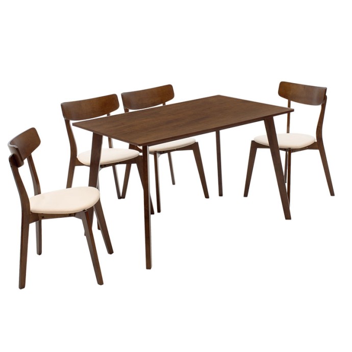 BENSON / TOTO TΡΑΠΕΖΑΡΙΑ ΣΕΤ 5ΤΜΧ 120x75x75cm ΚΑΡΥΔΙ - ΥΦΑΣΜΑ ΜΠΕΖ