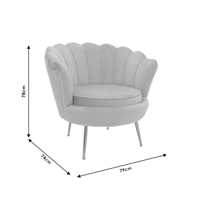 DAIMON ΠΟΛΥΘΡΟΝΑ 79x74x78cm ΒΕΛΟΥΔΟ ΓΚΡΙ-ΧΡΥΣΟ 