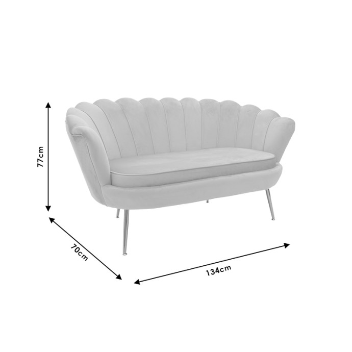 DAIMON ΚΑΝΑΠΕΣ 2ΘΕΣΙΟΣ ΒΕΛΟΥΔΟ ΓΚΡΙ 134X70X77ΕΚ