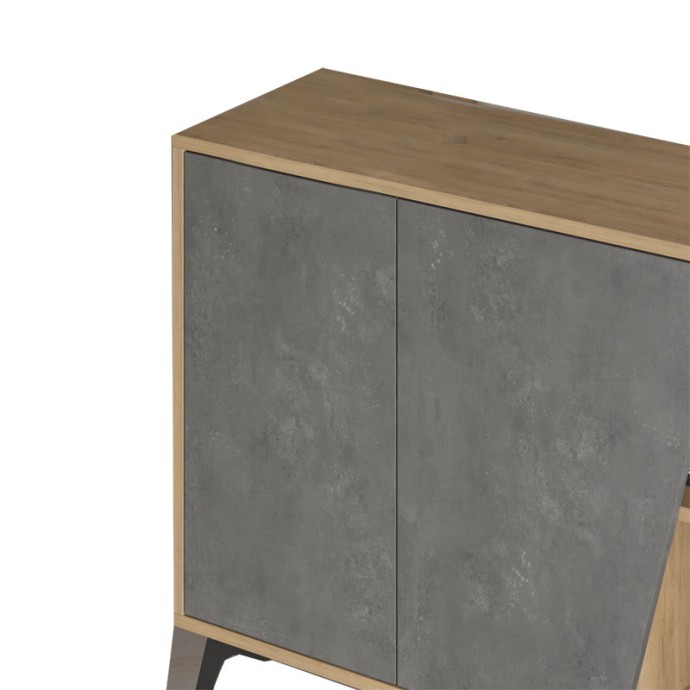 HANA ΜΠΟΥΦΕΣ 150x35.5x5xY82cm ΦΥΣΙΚΟ-ΑΝΘΡΑΚΙ 