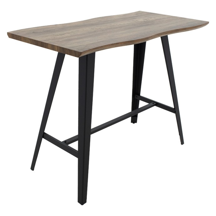 FORTITUDE TΡΑΠΕΖΙ ΜΠΑΡ MDF ΚΑΡΥΔΙ - ΠΟΔΙ ΜΑΥΡΟ 140X70X103.5ΕΚ
