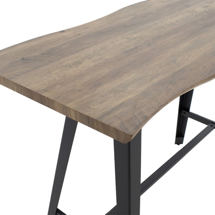 FORTITUDE TΡΑΠΕΖΙ ΜΠΑΡ MDF ΚΑΡΥΔΙ - ΠΟΔΙ ΜΑΥΡΟ 140X70X103.5ΕΚ