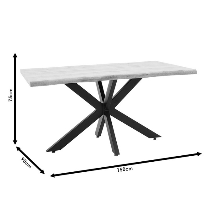 GILMAN TΡΑΠΕΖΙ MDF SONOMA-ΜΑΥΡΟ 150X90X75ΕΚ