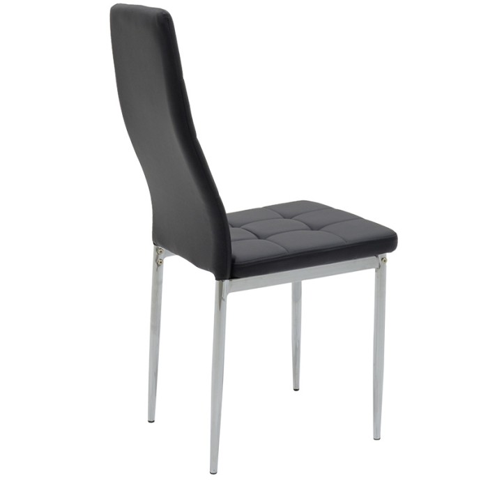 CUBE ΚΑΡΕΚΛΑ 41x46xY97cm PU ΜΑΥΡΟ-ΠΟΔΙ ΧΡΩΜΙΟ
